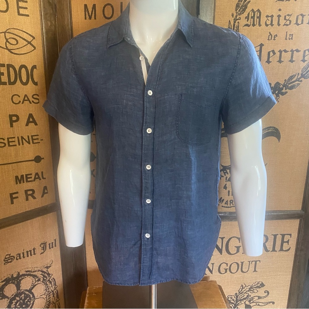 rag & bone Short Sleeve Linen Shirt, S